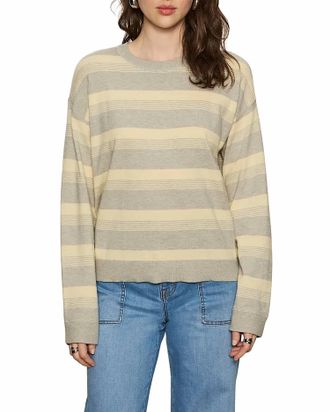 Sanctuary 24/7 Striped Popover Sweater In Heather Grey