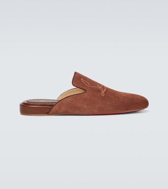 Christian Louboutin Navy Coolito Flat mules