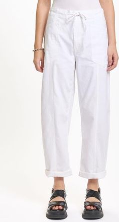 Daze Villa Embroidered Cuffed Drawstring Pants in Lamb at Nordstrom, Size 29