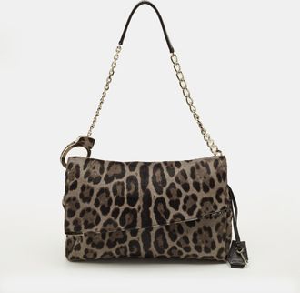 Jimmy Choo London Handcuff Chain Grey/brown Calf Hair Shoulder Bag