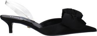 Versace Satijnen Sandalen - Dames - Pumps - Zwart - 38 EU - Satijn - Schoenen