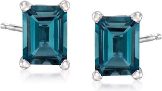 Ross-Simons London Blue Topaz Stud Earrings in Sterling Silver