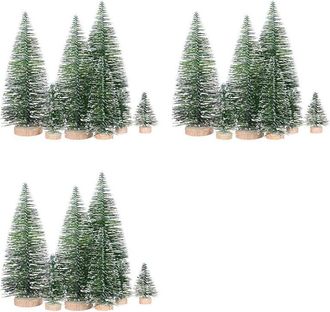OEM 75 &Aacute;rboles De Navidad Artificiales En Miniatura De 5 Tama&ntilde;os, Con Bases De Madera Para Decoraciones De Fiestas Y Manualidades