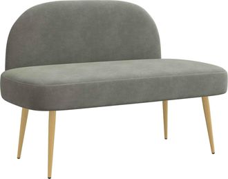 vidaXL Banco Tapizado Con Respaldo Gris Claro 110 X 60 X 76 Cm Vidaxl