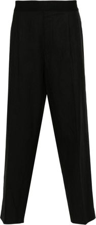 Neil Barrett tapered darted trousers - men - Cotton/Linen/Flax/Lyocell/Polyester/Cotton - 44 - Black