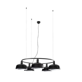 Netlighting Tatawin Medium 5 Light Cylindrical Pendant Ceiling Light Satin Black