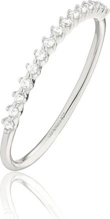 Lily & Roo Silver Brilliant Diamond Style Half Eternity Ring
