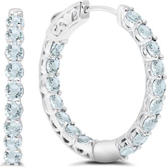 MAX + STONE Sterling Silver Inside Out Gemstone Vault Lock Earring