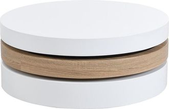 VENTE-UNIQUE.COM Mesa de centro modular efecto madera color natural claro, blanco