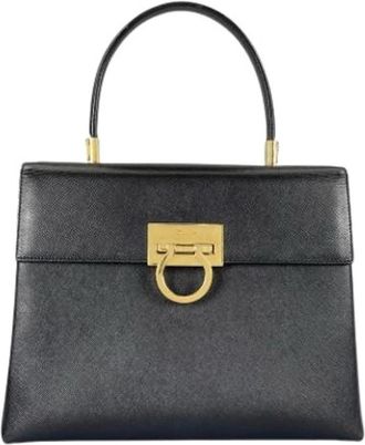 Ferragamo Pre-owned Handbag - Dames - Vintage Handtas - Zwart - ONE Size - Leer - Vintage