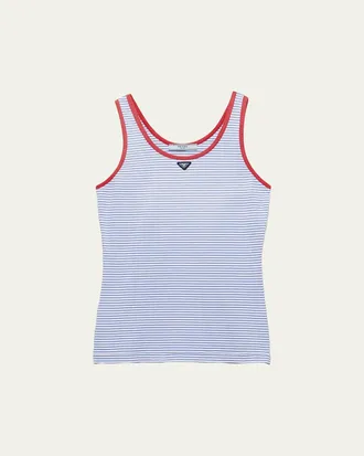 Prada Striped Jersey Tank Top