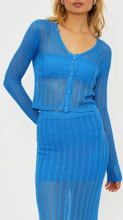Beach Riot Hani Open Stitch Cardigan in Harbor Blue at Nordstrom Rack, Size X-Small