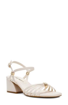 Anne Klein Mikayla Ankle Strap Sandal in White Pu at Nordstrom, Size 6.5