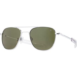 American Optical Original Pilot 57mm Aviator Nylon Polarized in Silver - Gyn-P at Nordstrom