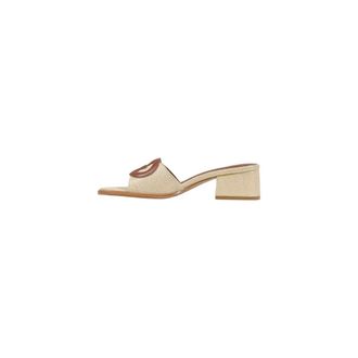 Guess Heeled Mules, female, Beige, Size: 11 US Cerinna Rafia Sandals