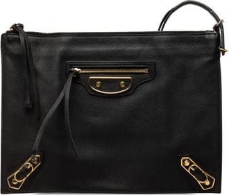 Balenciaga Pre-owned Balenciaga Goatskin Metallic Edge Papier Wristlet Clutch Ladies J7ZYJMXMAMNBW01V