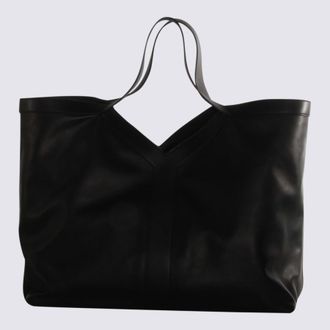 Saint Laurent Black Leather Y Maxi Top Handle Bag