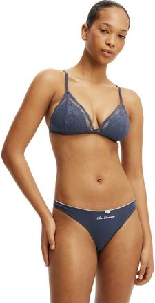 Cotton On Womens Everyday Lace Triangle Padded Bralette in Steely Blue Wash Tonal at Nordstrom, Size Xx-Small