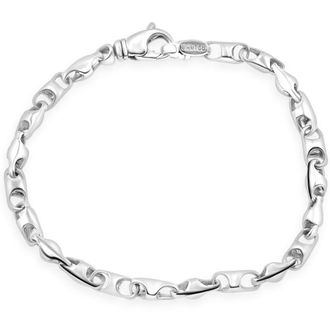 Pompeii3 Mens Marine Designed 14k Gold (14g) or Platinum (26g) 4mm Link Bracelet 8.5