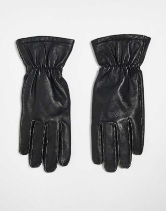 Becks&ouml;ndergaard Guanti in pelle liscia neri-Nero