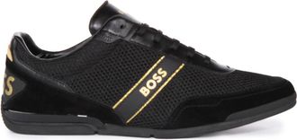 HUGO BOSS Sneakers, male, Black, 10 UK, Low Profile Black Trainers for Men