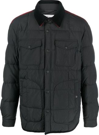 Woolrich quilted press-stud fastening jacket - men - Polyamide/Cotton/Polyamide/Feather Down - M - Black