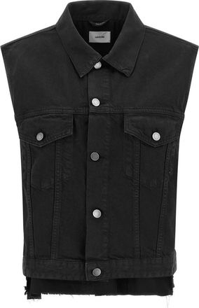 Haikure Bull Ryder Denim Vest - Dames - Bodywarmers - Zwart - S - Denim - Jassen