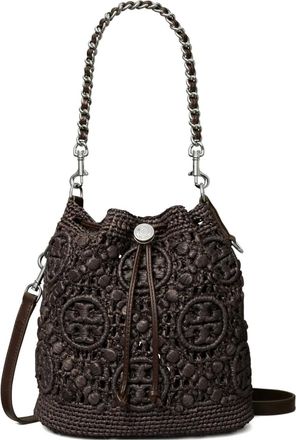 Tory Burch Borsa a secchiello T Monogram - Marrone