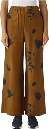 Maison Margiela Dames, Broeken, Beige, Maat: 2XS Leer