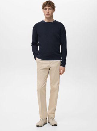 Mango Pullover cotone maglia sottile coste blu marino scuro - Uomo - XXL - MANGO MAN