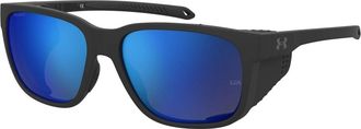 Under Armour Glacial Zonnebril Mat Zwart/Blauw - Heren - Zonnebrillen - Zwart - 58 MM - Accessoires