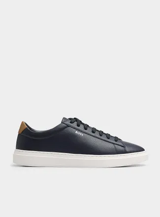 BOSS Mens Kieran white leather sneakers Men