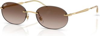 Ray-Ban Ovalen Rimloze Zonnebril - unisex - Zonnebrillen - Geel - 54 MM - Accessoires