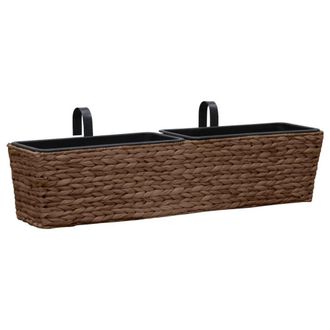 Berkfield Home Garden Planters 2 pcs Water Hyacinth Brown