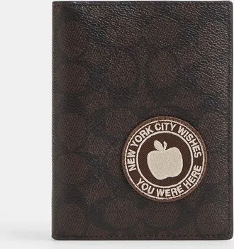 Coach Passport Card Case In Signature Canvas With Patches