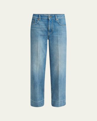 デニム・ジーパン Valentino Garavani Light Blue Straight Jeans Valentino Garavani Denim Pants With Embossed Vlogo Signature