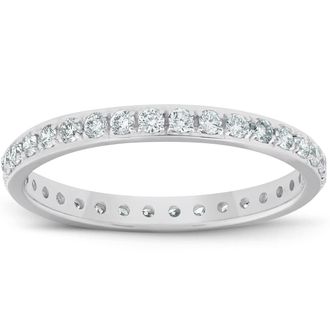 Pompeii3 1/2ct Diamond Wedding Ring Womens Eternity Band 10k White Gold