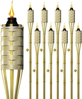Sorbus Set Of 8 5Ft Bamboo Outdoor Torches