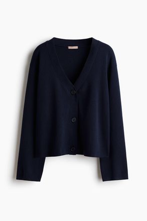 H&M Feinstrick-Cardigan - Marineblau