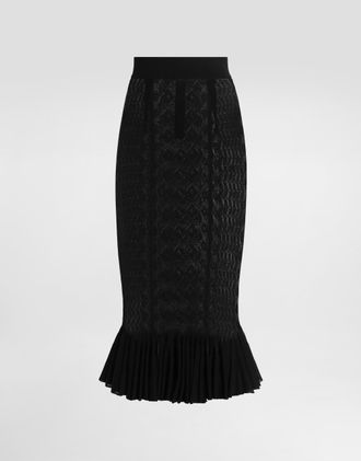 Dolce & Gabbana Lace-stitch Knit Skirt - Woman Skirts Black 40