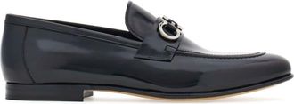 Ferragamo Gancini-buckle leather loafers - men - CALFSKIN/CALFSKIN/Goat Skin - 8.5EE - Black