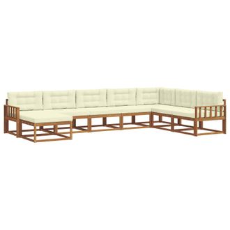 vidaXL Conjunto De Sof&aacute;s De Exterior Con Coj&iacute;n 8 Pcs Natural Y Crema Vidaxl