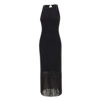 HUGO BOSS Farseille Jurk - Dames - Kleedjes - Zwart - L - Katoen - Kleedjes