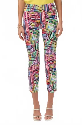 Joseph Ribkoff Abstract Graphic Summer Trousers In Multi