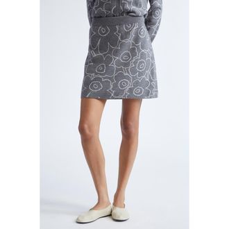 Marimekko Vapaus Piirto Unikko Jacquard Merino Wool & Organic Cotton Blend Sweater Skirt in Dark Grey Off White at Nordstrom Rack, Size Xx-Small