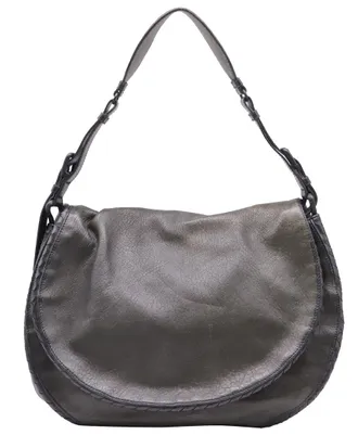 Bottega Veneta Olive Leather Intrecciato-Trimmed Hobo Bag (Authentic Pre- Loved)