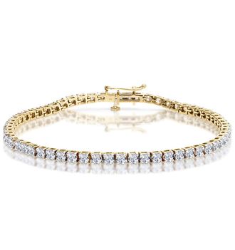 The Diamond Store 5ct Diamond Tennis Bracelet Claw Set in 9K Yellow Gold
