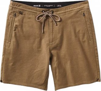 Roark Mens Layover Travel Shorts In Dark Khaki