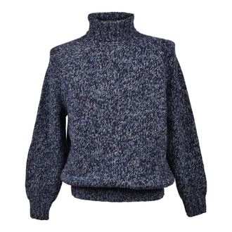 Brunello Cucinelli Blue Cashmere Blend Turtleneck Sweater, Brand Size 54 (US Size 44)