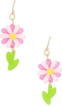 Leith Spring Daisy Drop Earrings in Purple Multi- Gold at Nordstrom Rack